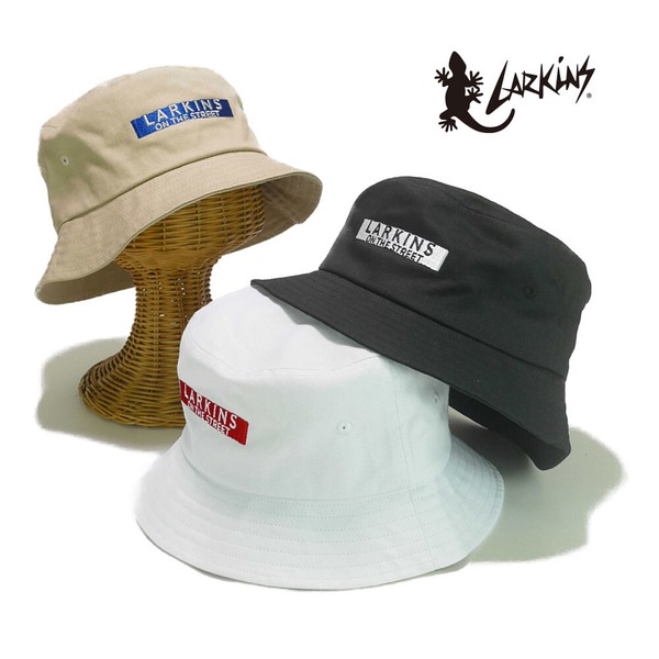 LARKiNSボックス刺繍ツイルバケットハット　ヤング帽子