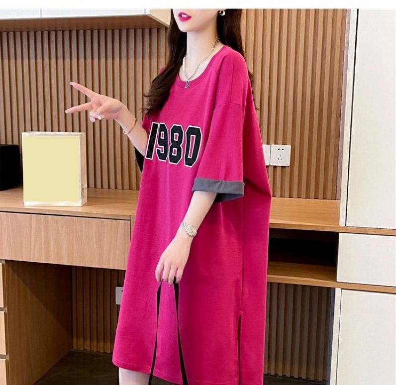【予約222643】大きいサイズ春夏新作 韓国 レディース ファッション  Tシャツ ワンピース  LL-4L