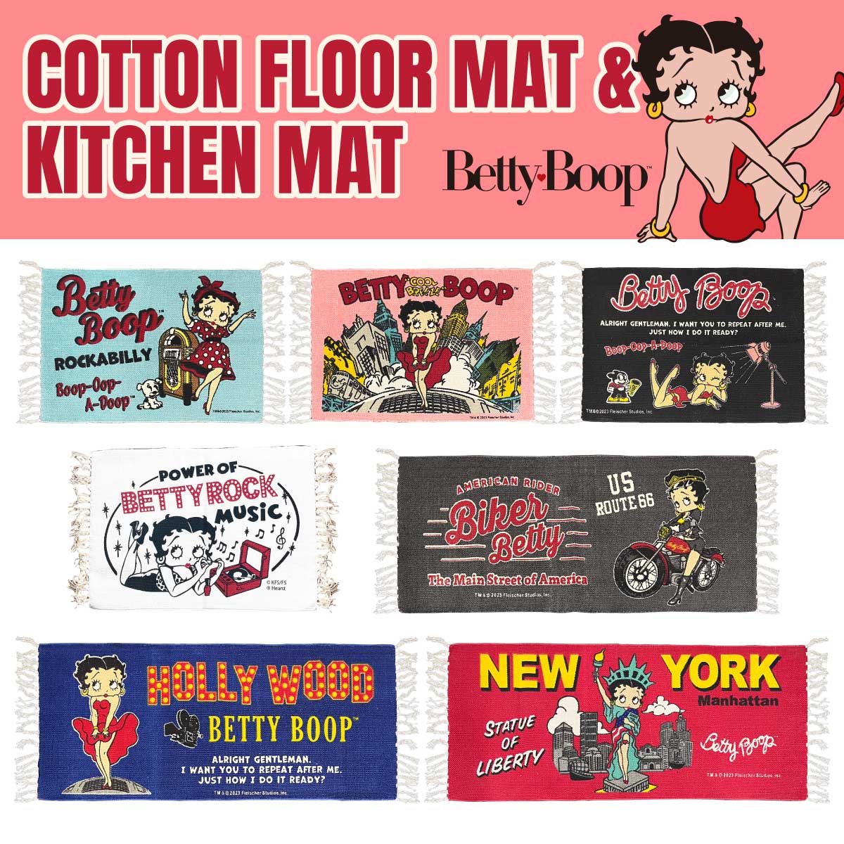 Cotton Mat】 アメリカンスタイル Betty Boop ベティちゃん コットン