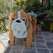 ブルドッグ かわいいプレゼント 装飾用 動物モデル パゴ犬 PVCペット犬 植木鉢 緑化 収納 家庭用 飾り物