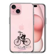 iPhone 15 Plus 側面ソフト 背面ハード ハイブリッド クリア ケース スポーツサイクリング　女子1