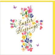 グリーティングカード イースター「花の十字架」 メッセージカード イラスト