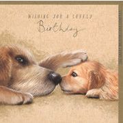 グリーティングカード 誕生日「2匹の犬」 動物 メッセージカード バースデーカード イラスト