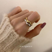 2色 フリーサイズの指輪   韓国ファッション    シンプルなデザインの指輪   流行のリング