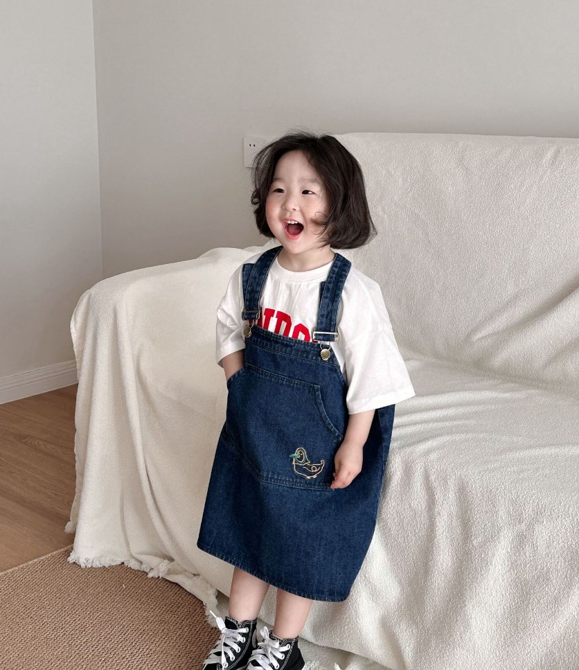 韓国風子供服    キッズ服    デニムスカート    かわいい    ワンピース