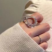 【韓国風】プチプラ韓国　金アレ対応素材　S925コーティング silverring  デザイン感 リング   指輪