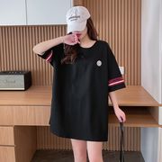 【予約222718】大きいサイズ春夏新作 韓国 レディース ファッション  Tシャツ ワンピース  LL-4L