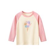 女の子 綿 漫画柄 長袖Tシャツ かわいい 春秋子供服