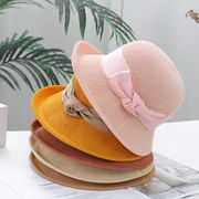 2024年春夏新作、 薄いニット帽子、シンプルで甘い、日よけ帽、通気性、UV保護