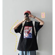 2022春夏新作 メンズ 男 カジュアル トップス 半袖 丸首 プリント Tシャツ インナー 3色 M-2XL