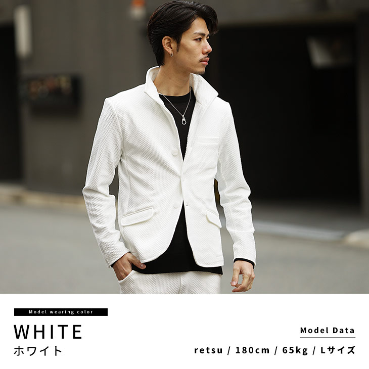 ジャケット】ふくれJQD ジグザグ柄 イタリアンカラー 2Bジャケット