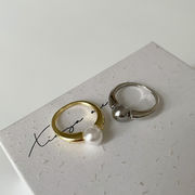 一粒パール指輪　リング　デザイン　アクセサリー　レディース　韓国ファッション