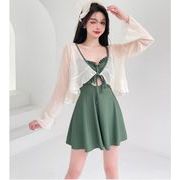 水着 レディース 温泉服 2点セット人気 体型カバー キレイめ 夏 おしゃれ 海浴 ワンピース