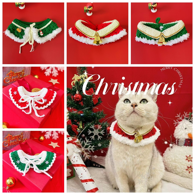 秋冬新作 メーカー直販 ペット用品 犬猫　首輪 スカーフ 可愛い　クリスマス