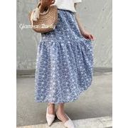 ロングスカート　花柄　刺繍　レディース　INS　韓国ファッション　春夏　3colors