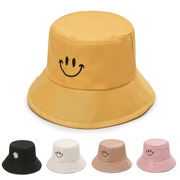 春夏のファッション バケットハット 帽子 薄い 韓国風 日よけ帽 かわいいスマイリー レディースハット