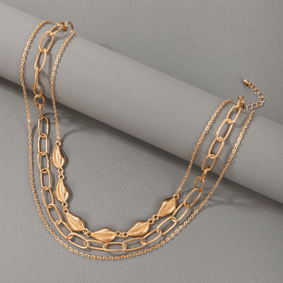 ハワイ 春夏 ビーチ 海洋系 ネックレス首飾り パンク メタル 金属チェーン 貝殻シェル gold