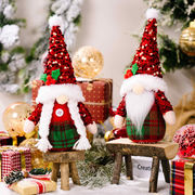 クリスマスデコレーション用品、ルドルフドール、ミゼット フェイスレス ドール、人形飾り、オーナメント
