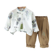 キッズセットアップ　春服 シャツ+カジュアルパンツ 2点セット 80cm-120cm
