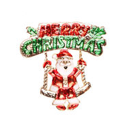 ブローチ、サンタクロースのブローチ、クリスマスブローチ、クリスマスアクセサリー、クリスマス