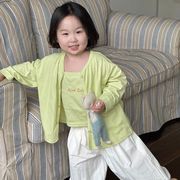 子供服　90~150cm　キッズカーディガン＋キャミソー　韓国キッズ服