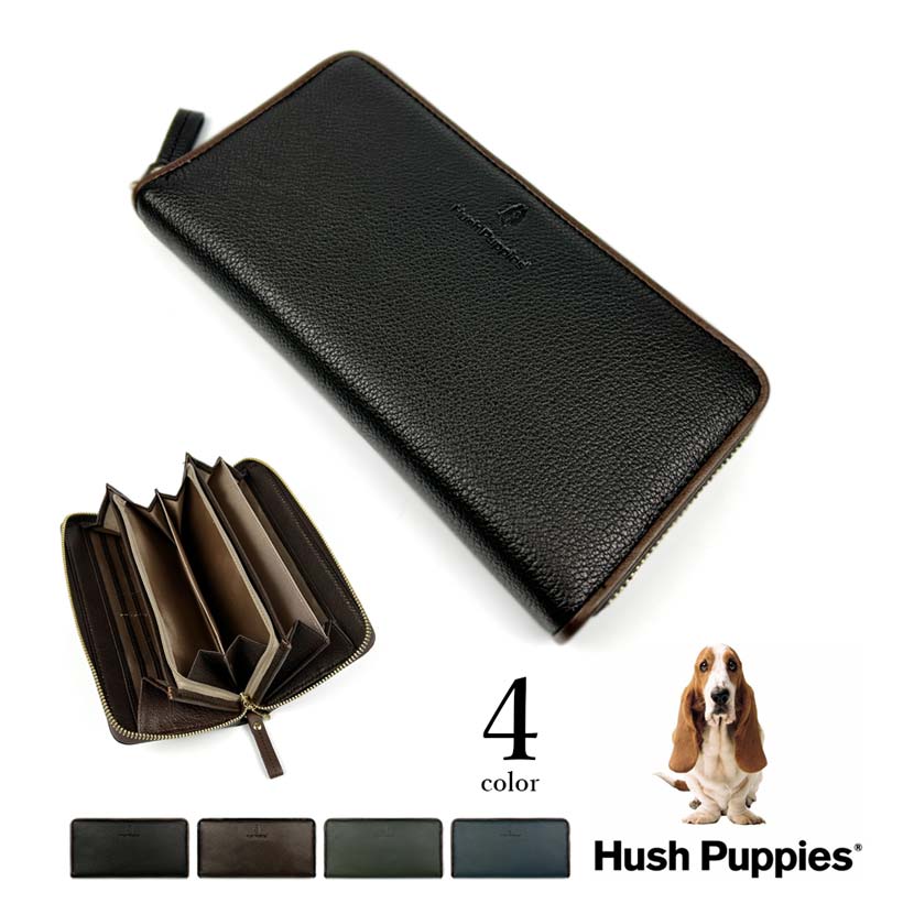全4色　Hush Puppies ハッシュパピー ソフトレザー ラウンドファスナー 長財布 ロングウォレット