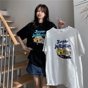 【予約223076】大きいサイズ春夏新作 韓国 レディース ファッション プリント  Tシャツ  LL-4L