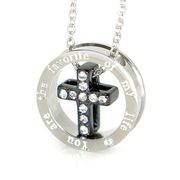 ステンレス ネックレス クロス 十字架 リング シルバー ブラック レディース メンズ アクセサリー