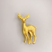 2色  18Kゴールド  立体 鹿ブローチ   ニホンジカブローチ  ユニセックス  コサージュ    鹿のアクセサリー