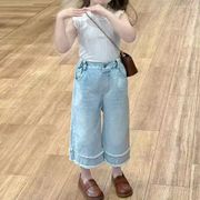 女の子 ジーンズ 夏新作子供服 ワイドパンツ ファッション ストレートパンツ