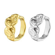 欧米 Instagram 人気ファッション 幅11mmレディース かわいい リング ステンレス鋼の歪んだ 指輪