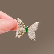 蝶のブローチ 絶妙な グリーンジルコン 蝶のブローチ ファッション 蝶のアクセサリー