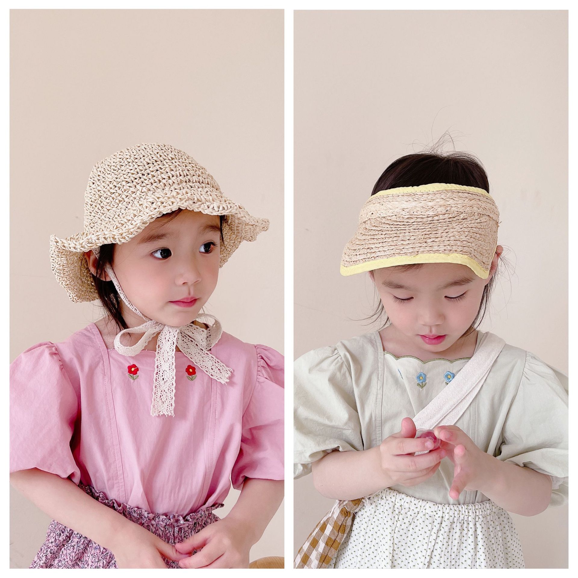韓国の子供服、2024年夏の新製品、女の子の夏服韓国のレース刺繍シャツ、夏のシャツ
