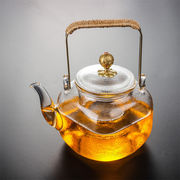 最終プライス  煮茶ポット ガラス製ティーポット ティーポット 花茶ポット 茶ポット