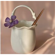 ハンドバックのような形で 面白い デザイン性強い 花瓶  手作り 一輪挿し 花器 装飾花瓶 装飾 陶器 芸術品