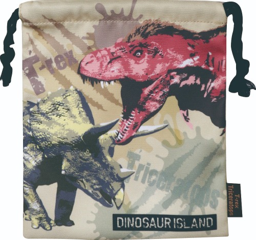 FRK929 巾着 ティラノサウルス＆トリケラトプス