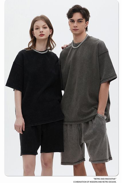 BE THRIVED セット Tシャツ ハーフパンツ ヴィンテージ 男女兼用 セットアップ 上下セット メンズ 男女兼用 ゆったり プリント T