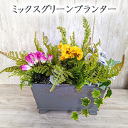 ☆● ミックスグリーンプランター (kg-141) 造花 人工 観葉植物 フェイクグリーン 94297