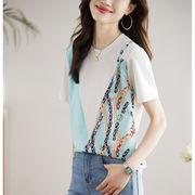韓国ファッション新品　プリントTシャツレディース　夏　