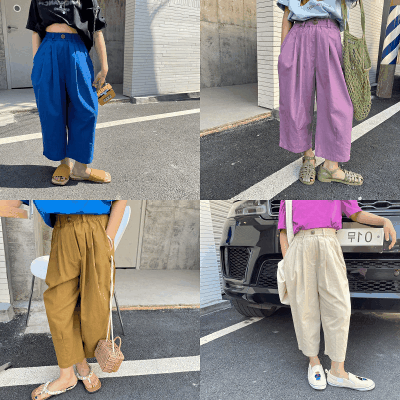 春夏 韓国風子供服 ガールズ 3-8歳女の子 ゆったり ズボン カジュアル ワイドパンツ ロングパンツ 7-15 4色