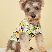 日本と韓国のファッションペット服猫猫シャツ恐竜プリントカーディガン小型犬犬服工場価格卸売