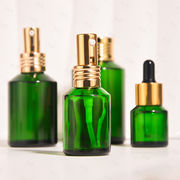 15ml-60ml グリーン 化粧品ボトル ガラスボトル スプレーボトル クリームボトル 詰め替えボトル