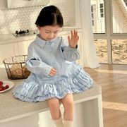 女の子の春服シャツスカート、韓国版フリル姫スカート【@韓国に輸出する子供服工場】