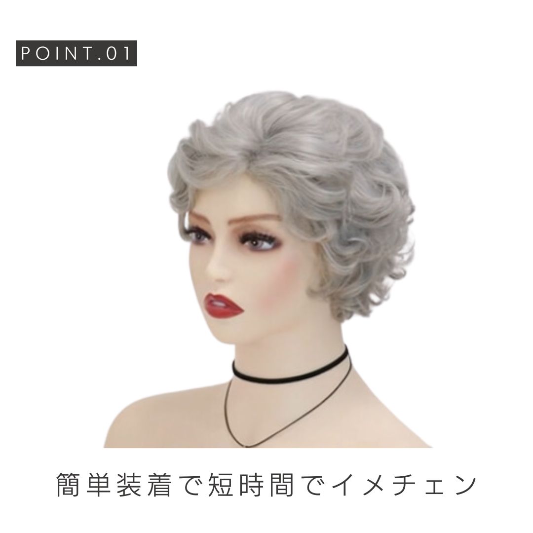 グレー ショートウィッグ 
人毛とアクリル
専用ケース付き コスプレ用ウィッグ ショートボブ改 ― コスプレウィッグ総合専門