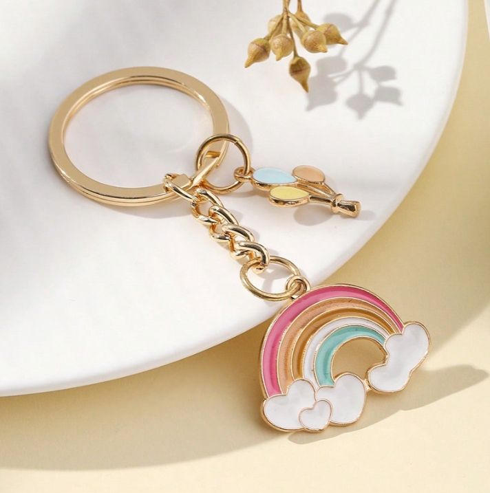 キーホルダー 可愛い 虹 DIY用品 ハンドメイド バックチャーム