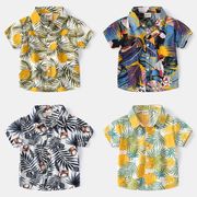 4色  ボーイズ  ハワイ半袖  シャツ  やわらかい  ゆったりした  小中児童  カジュアル半袖  夏新作