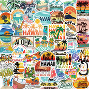 50枚入 ハワイ ステッカー  夏 風景 ビーチ   ステッカー  手帳素材  DIY 防水  Hawaii ステッカーパック