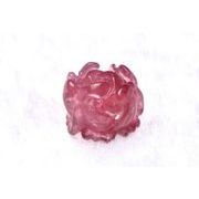 【１点物】AAAA☆希少カラー ウォーターメロントルマリン 12x12mm 薔薇彫刻 (貫通穴) ルース _PB2161