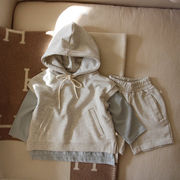 ins 春新作　子供服　セットアップ　ノースリーブ　パーカー　ロングパンツ　カジュアル　スウェット