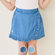 【2024夏新作】韓国風 子供服 ベビー服 キッズ 刺繍のバッグスカートデニムパンツ4分パンツ